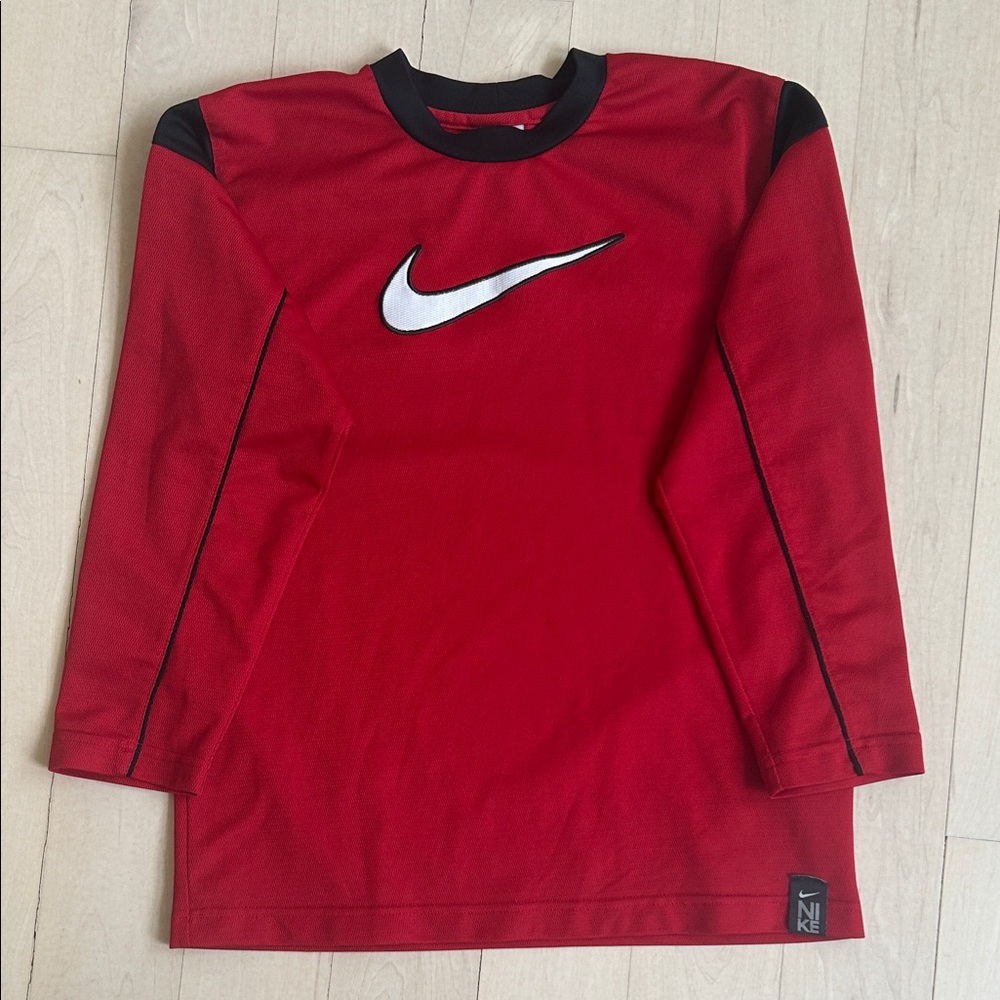 Nike Kids Red and Black Long Sleeve Tee